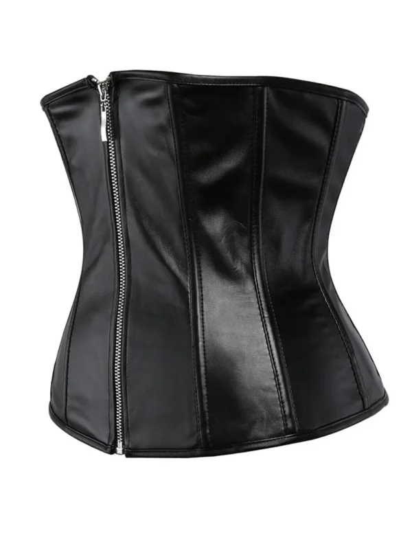 Corset en cuir à fermeture éclair serre-taille (5) Corset en cuir à fermeture éclair serre-taille (5)