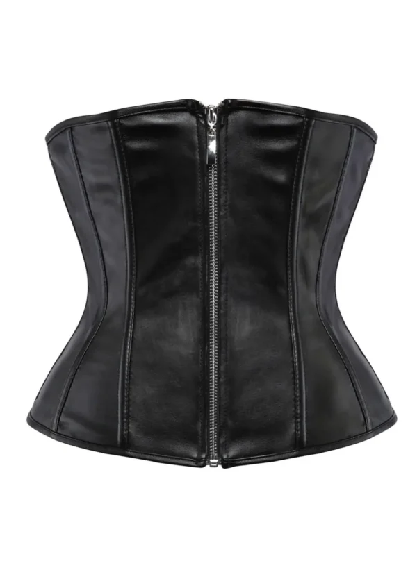 Corset en cuir à fermeture éclair serre-taille (6) Corset en cuir à fermeture éclair serre-taille (6)