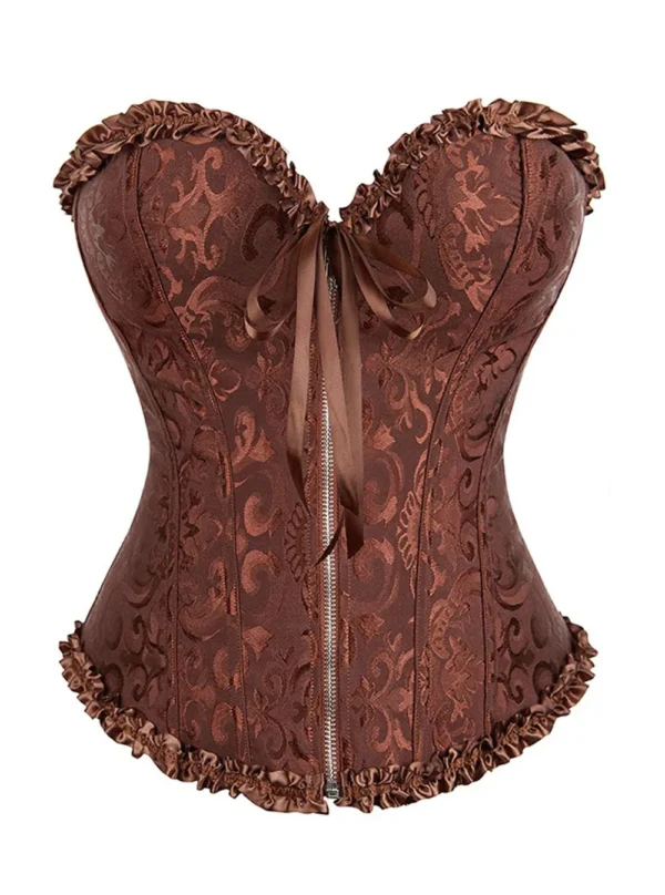 Corset en dentelle marron à fermeture éclair Ulyssia (2) Corset en dentelle marron à fermeture éclair Ulyssia (2)