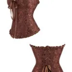 Corset en dentelle marron à fermeture éclair Ulyssia (3) Corset en dentelle marron à fermeture éclair Ulyssia (3)