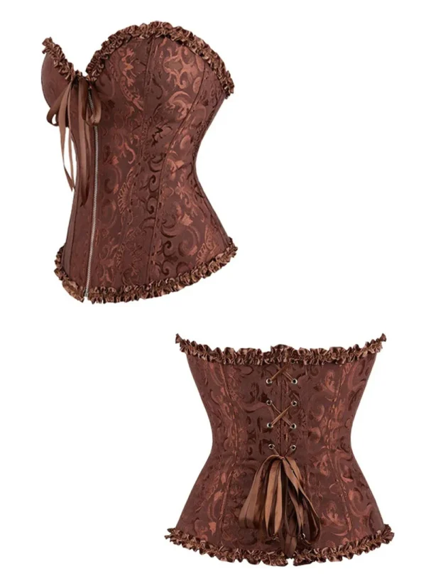 Corset en dentelle marron à fermeture éclair Ulyssia (3) Corset en dentelle marron à fermeture éclair Ulyssia (3)