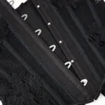 Corset en résille noir transparent avec broderies Noctua (2) Corset en résille noir transparent avec broderies Noctua (2)