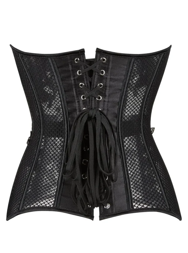 Corset en résille noir transparent avec broderies Noctua (6)