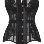 Corset en résille noir transparent avec broderies Noctua (7) Corset en résille noir transparent avec broderies Noctua (7)