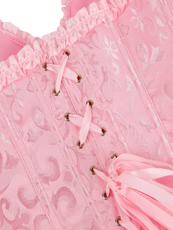 Corset rose élégant à fermeture éclair Rosalie (10) Corset rose élégant à fermeture éclair Rosalie (10)