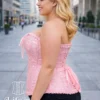 Corset rose élégant à fermeture éclair Rosalie (profil) Corset rose élégant à fermeture éclair Rosalie (profil)