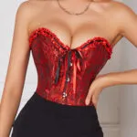 Corset rouge à lacet noir Passion (10)