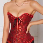 Corset rouge à lacet noir Passion (11)