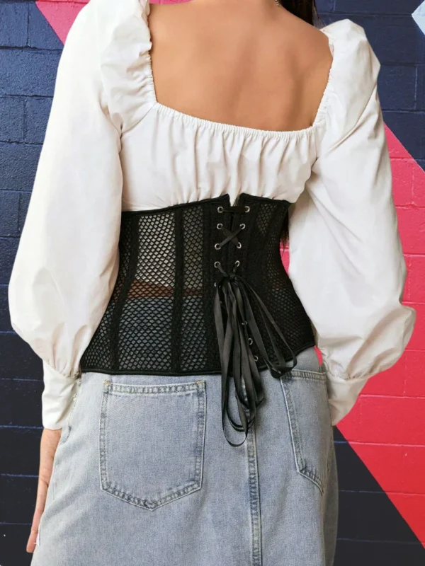 Corset serre taille gothique en résille Aveline (9) Corset serre taille gothique en résille Aveline (9)
