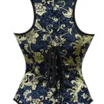 Corset sous poitrine à bretelles Bleu et Doré Lysandre (3) Corset sous poitrine à bretelles Bleu et Doré Lysandre (3)