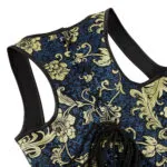Corset sous poitrine à bretelles Bleu et Doré Lysandre (4) Corset sous poitrine à bretelles Bleu et Doré Lysandre (4)