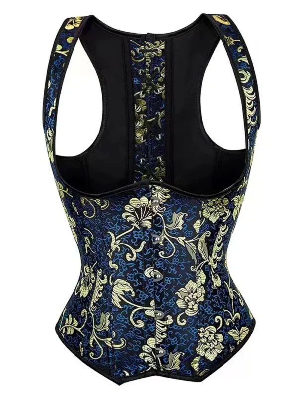 Corset sous poitrine à bretelles Bleu et Doré Lysandre (5) Corset sous poitrine à bretelles Bleu et Doré Lysandre (5)