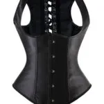 Corset underbust noir satin à bretelles Barmaid (3) Corset underbust noir satin à bretelles Barmaid (3)