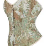 Corset vert et marron fleurs d'automne (4) Corset vert et marron fleurs d'automne (4)