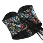 corset noir à fleurs multicolores (2)