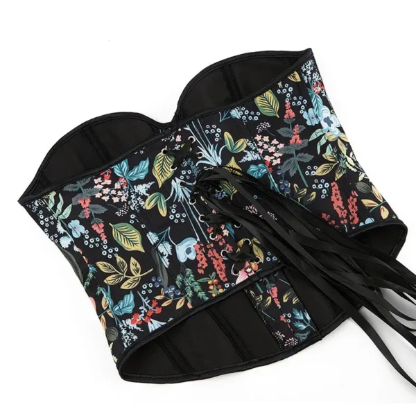 corset noir à fleurs multicolores (2) corset noir à fleurs multicolores (2)