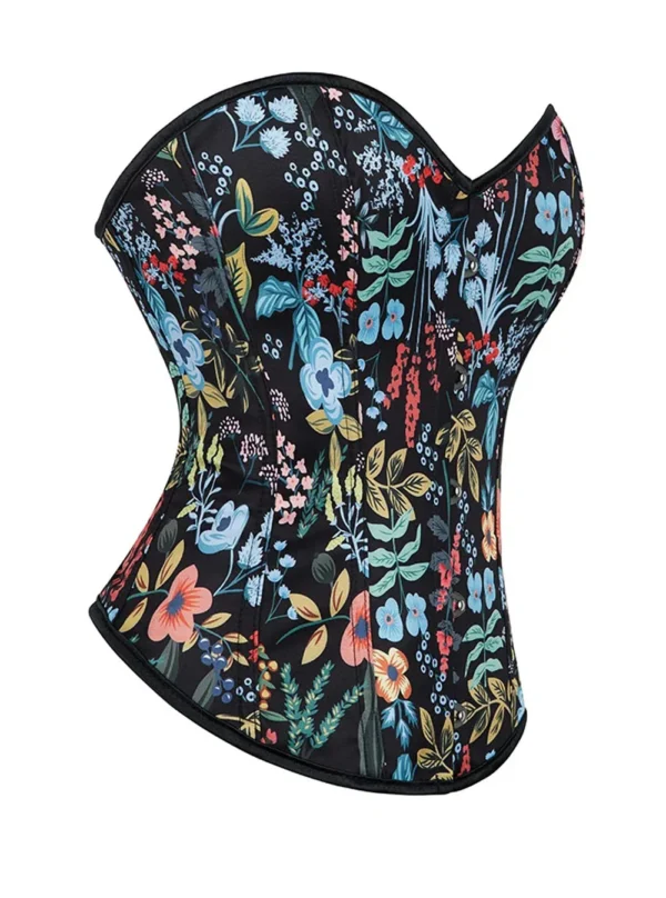 corset noir à fleurs multicolores (3) corset noir à fleurs multicolores (3)