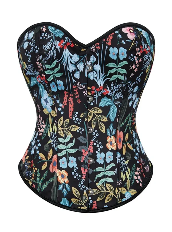 corset noir à fleurs multicolores (4) corset noir à fleurs multicolores (4)
