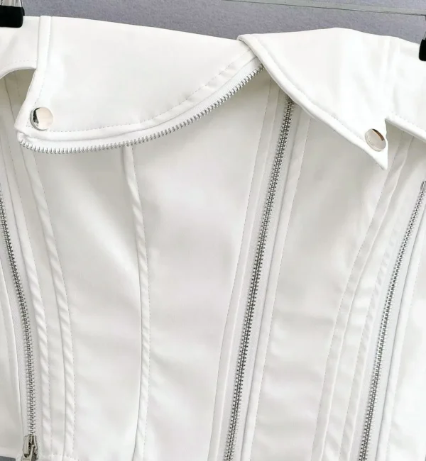 Bustier cuir motard à fermetures éclair Rogue (3) Bustier cuir motard à fermetures éclair Rogue (3)