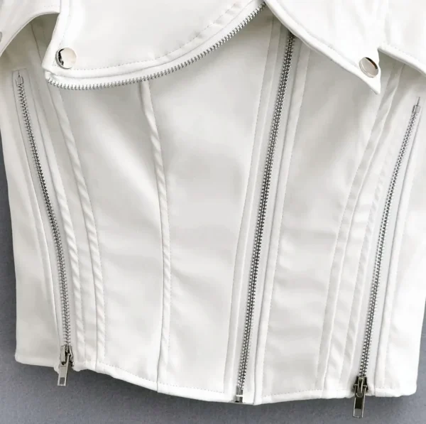 Bustier cuir motard à fermetures éclair Rogue (4) Bustier cuir motard à fermetures éclair Rogue (4)