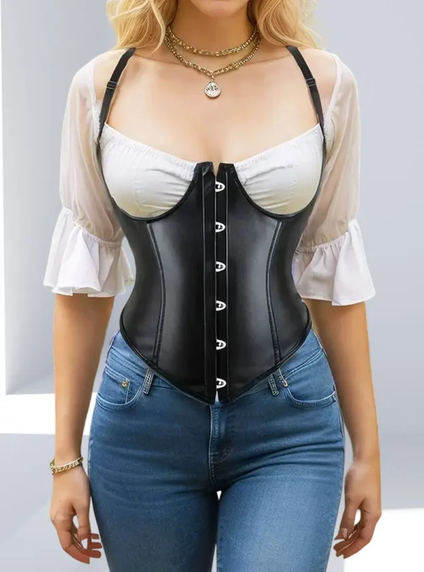 Corset cuir underbust noir Amazone (1)