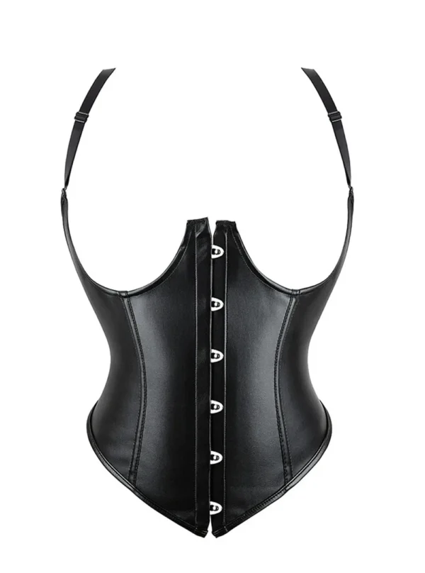 Corset cuir underbust noir Amazone (4)