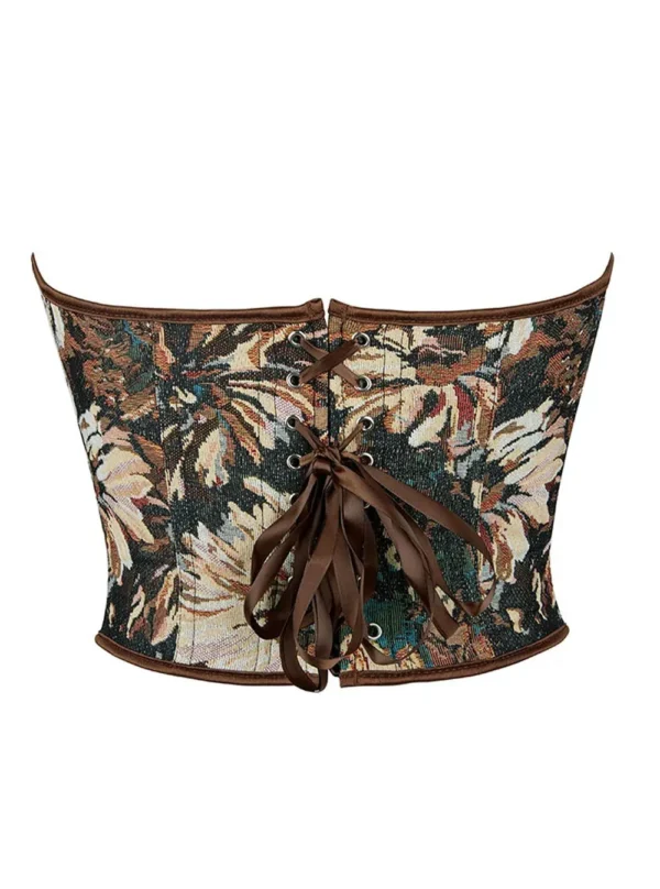 Corset vintage marron floral Calanthe (2) Corset vintage marron floral Calanthe (2)