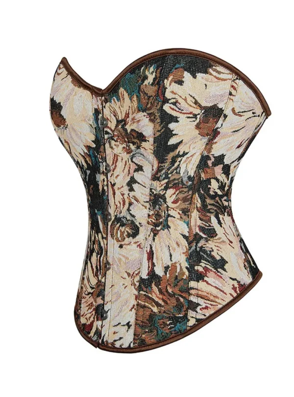 Corset vintage marron floral Calanthe (3) Corset vintage marron floral Calanthe (3)