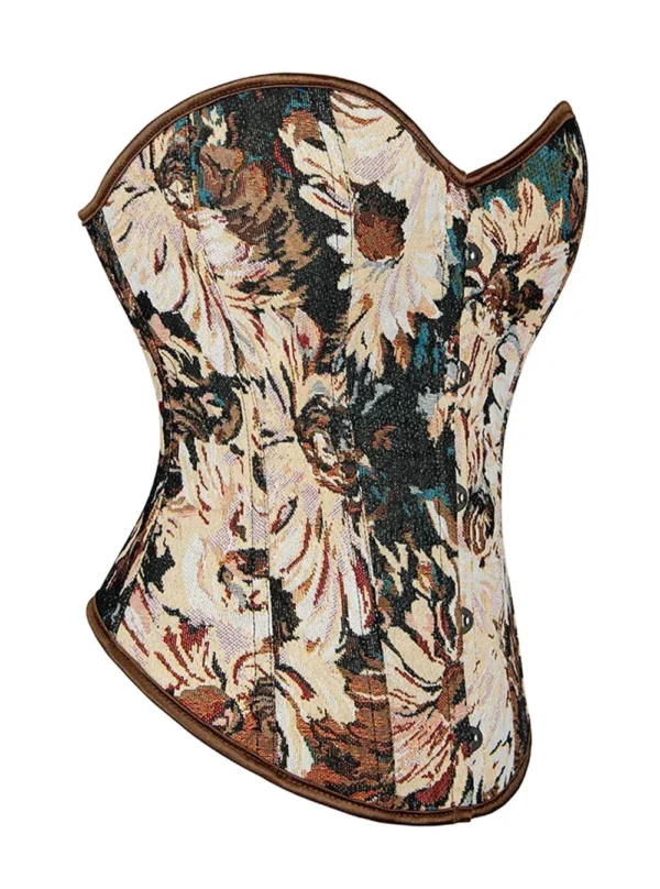 Corset vintage marron floral Calanthe (4) Corset vintage marron floral Calanthe (4)