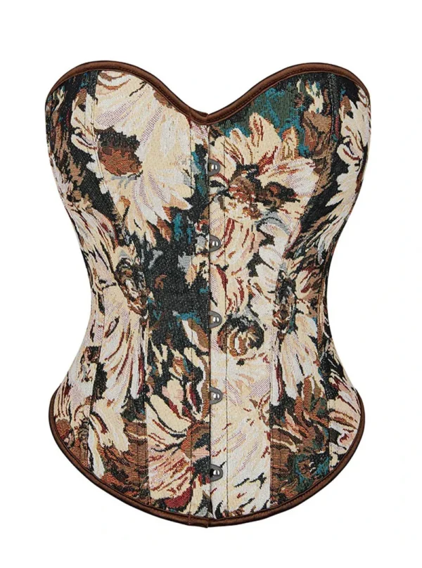 Corset vintage marron floral Calanthe (5) Corset vintage marron floral Calanthe (5)