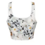 Bustier floral blanc en satin à bretelles Maggie (6) Bustier floral blanc en satin à bretelles Maggie (6)