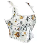 Bustier floral blanc en satin à bretelles Maggie (7) Bustier floral blanc en satin à bretelles Maggie (7)