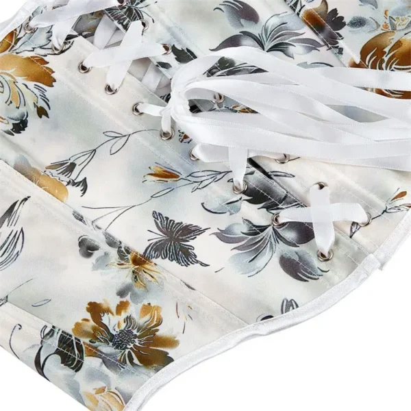 Bustier floral blanc en satin à bretelles Maggie (8) Bustier floral blanc en satin à bretelles Maggie (8)