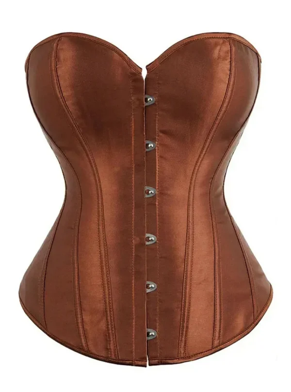 Corset à lacets marron en satin Tawny (6) Corset à lacets marron en satin Tawny (6)