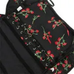Corset bustier noir à fleurs rouges Isabella (3)