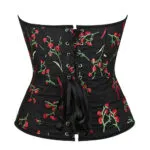 Corset bustier noir à fleurs rouges Isabella (6)