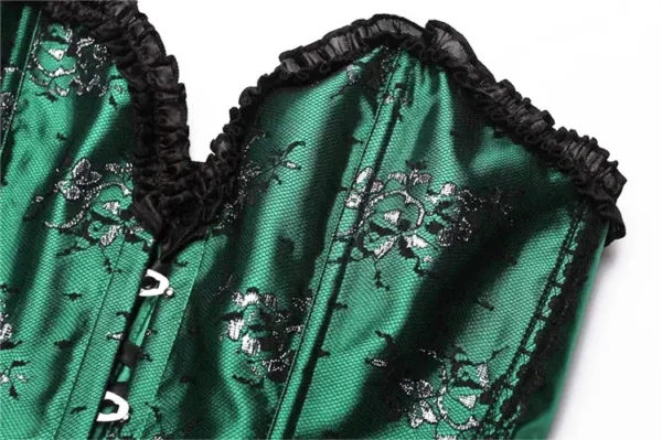 Corset guêpière vert émeraude Bellona (4) Corset guêpière vert émeraude Bellona (4)