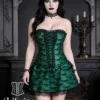 Corset vert gothique avec jupe et dentelle Elfie Corset vert gothique avec jupe et dentelle Elfie