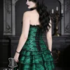 Corset vert gothique avec jupe et dentelle Elfie (dos) Corset vert gothique avec jupe et dentelle Elfie