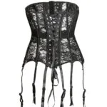 Gaine corsetée en dentelle noire avec jarretelles Dita Gaine corsetée en dentelle noire avec jarretelles Dita