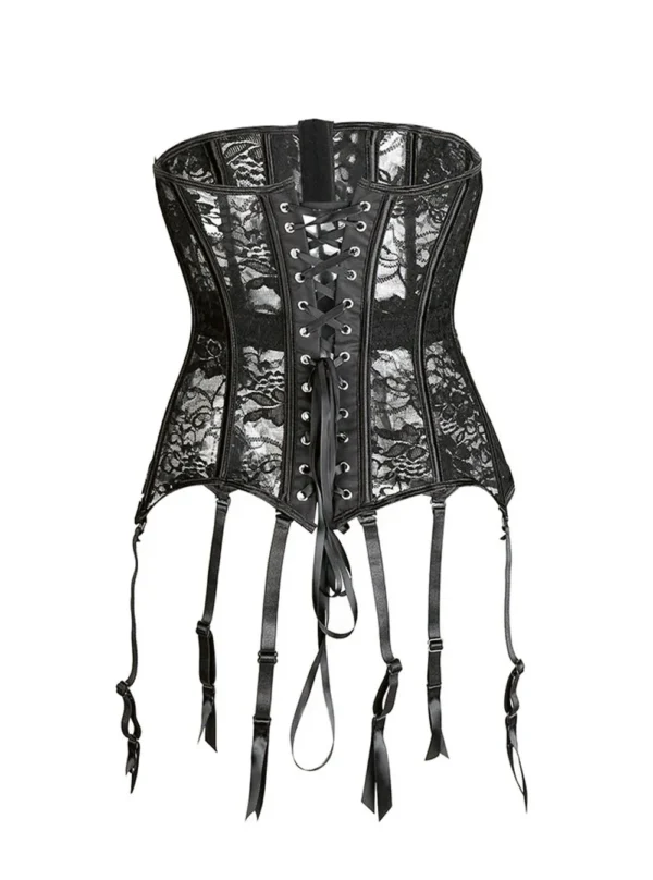 Gaine corsetée en dentelle noire avec jarretelles Dita Gaine corsetée en dentelle noire avec jarretelles Dita