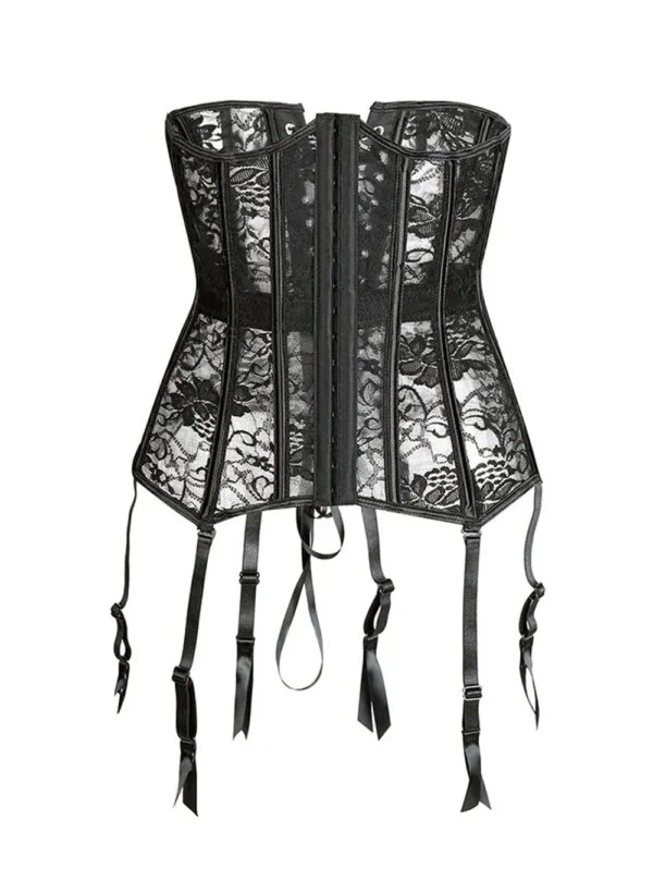 Gaine corsetée en dentelle noire avec jarretelles Dita Gaine corsetée en dentelle noire avec jarretelles Dita