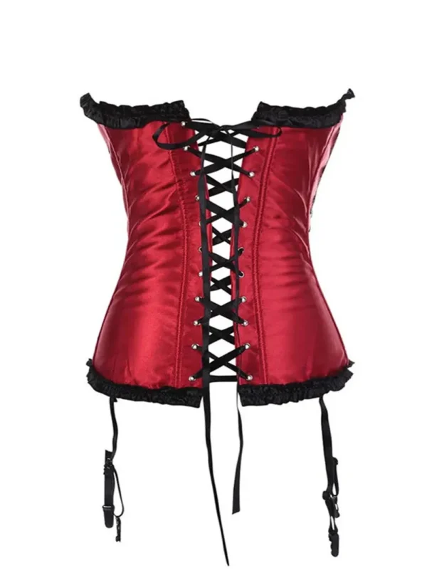 Guêpière corset rouge et noir en satin Vénusia (4) Guêpière corset rouge et noir en satin Vénusia (4)