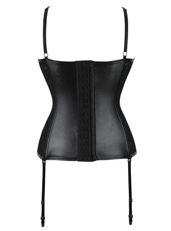 Guêpière cuir et dentelle bustier Blodwen (4) Guêpière cuir et dentelle bustier Blodwen (4)
