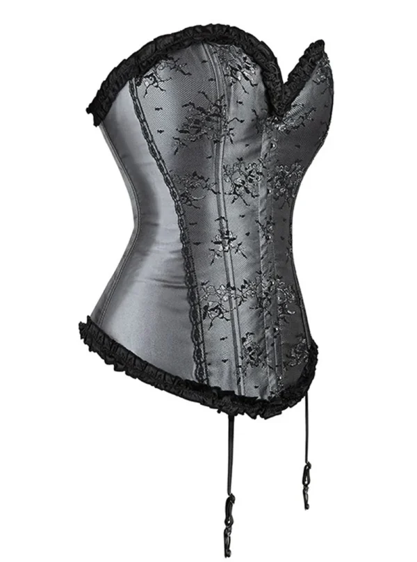 Guêpière grise corset porte jarretelles Mona (2)