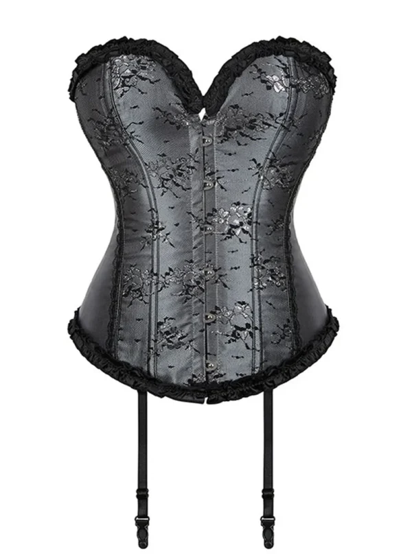 Guêpière grise corset porte jarretelles Mona (3)