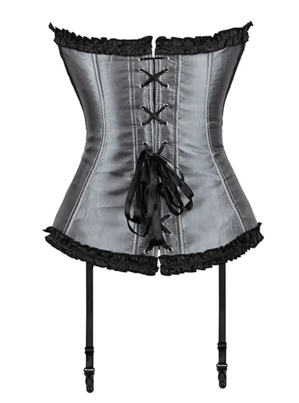 Guêpière grise corset porte jarretelles Mona (4)