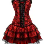 Robe corset rouge et noir avec dentelle Gothica (2) Robe corset rouge et noir avec dentelle Gothica (2)