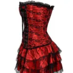 Robe corset rouge et noir avec dentelle Gothica (3) Robe corset rouge et noir avec dentelle Gothica (3)