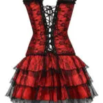 Robe corset rouge et noir avec dentelle Gothica (4) Robe corset rouge et noir avec dentelle Gothica (4)